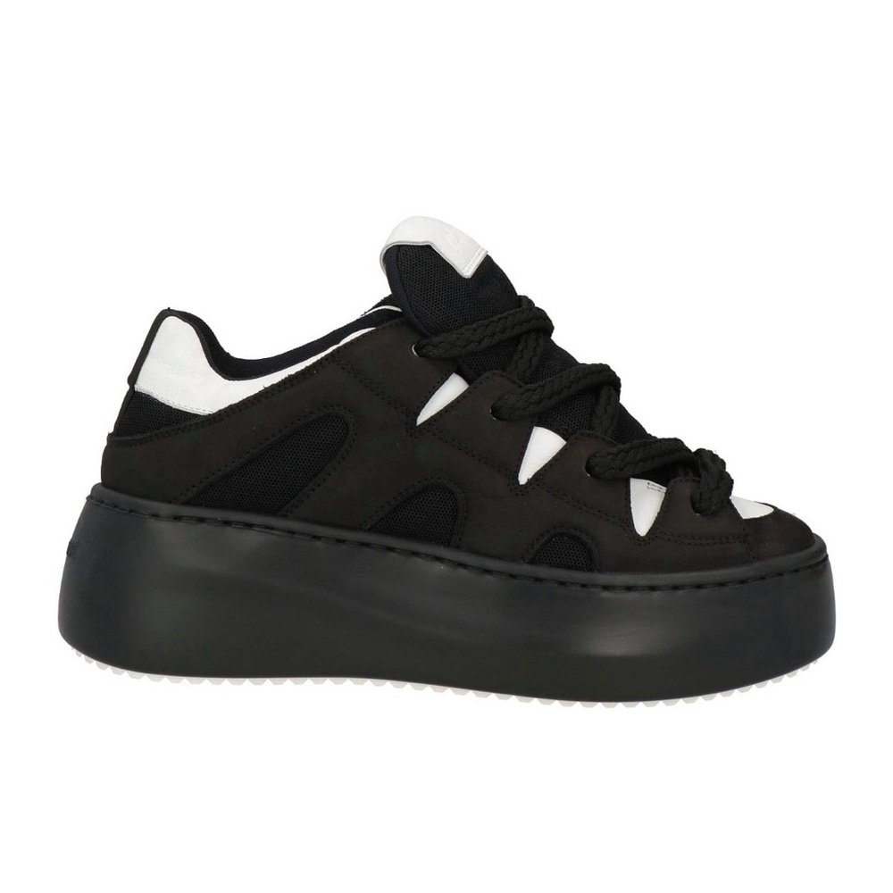 Vic Matiē Woman Sneakers Black/white Leather/Textile size 6.5 37